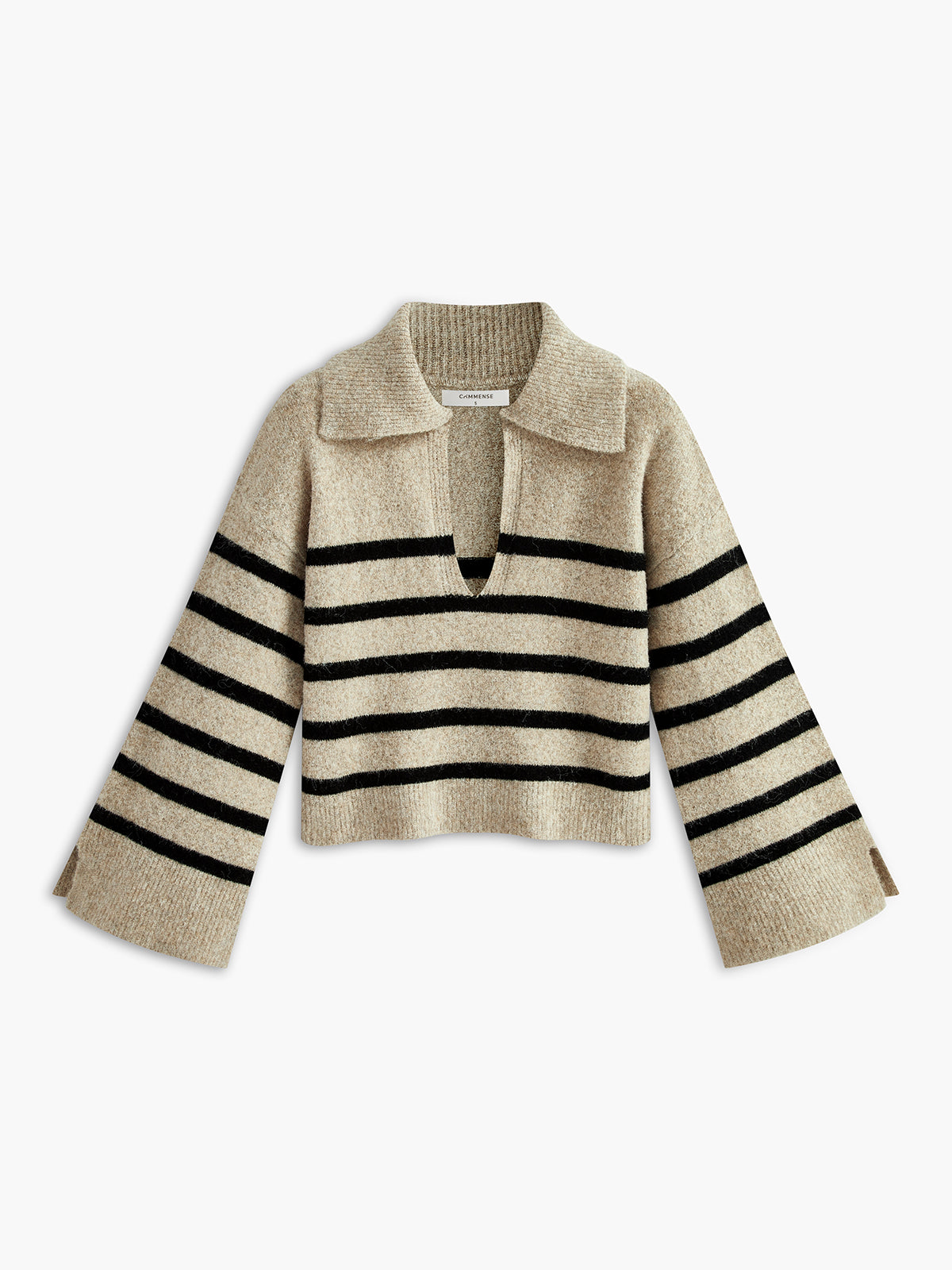 Oversized Striped Pullover Sweater for Women Cozy Knit