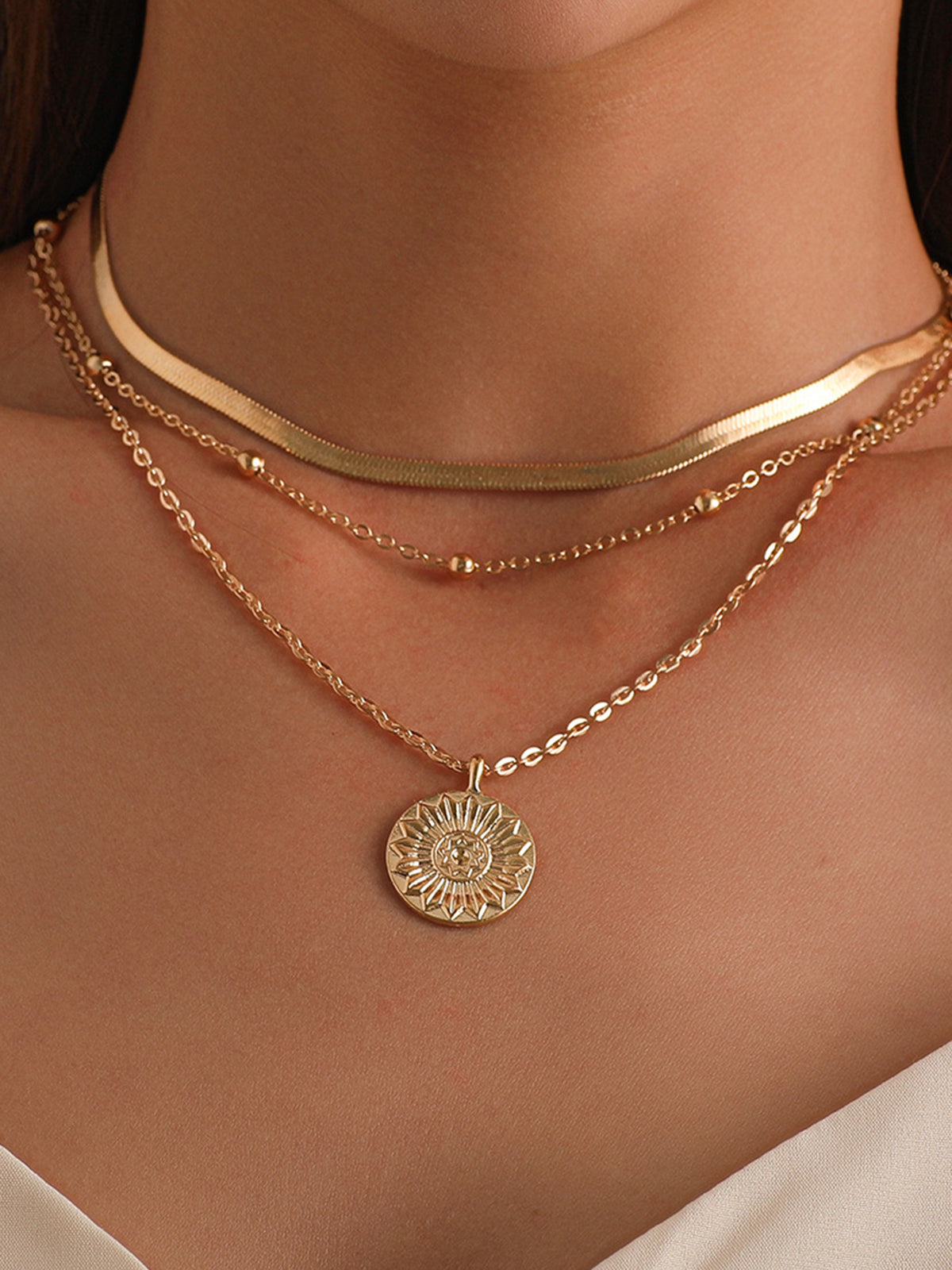 Multi-Layer Ball Bead Necklace for Women, Elegant Jewelry