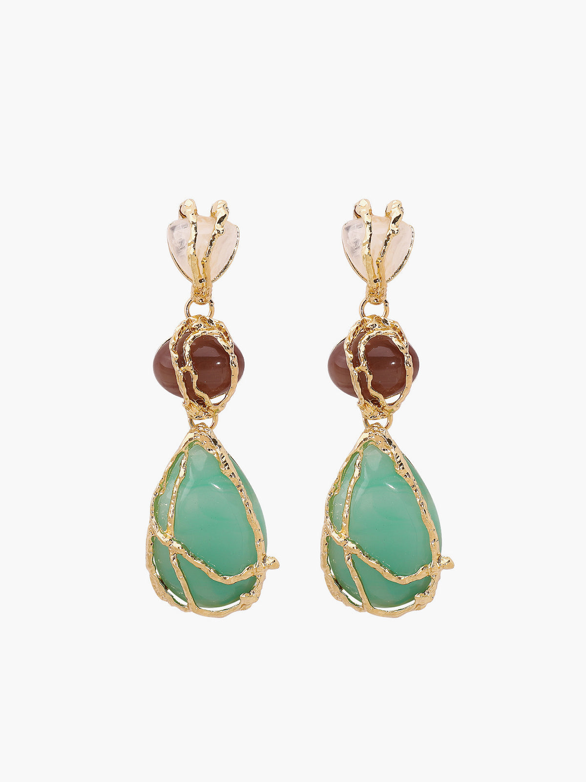 Alloy Net Water Drop Earrings Fashionable Lightweight Dangle Accessories