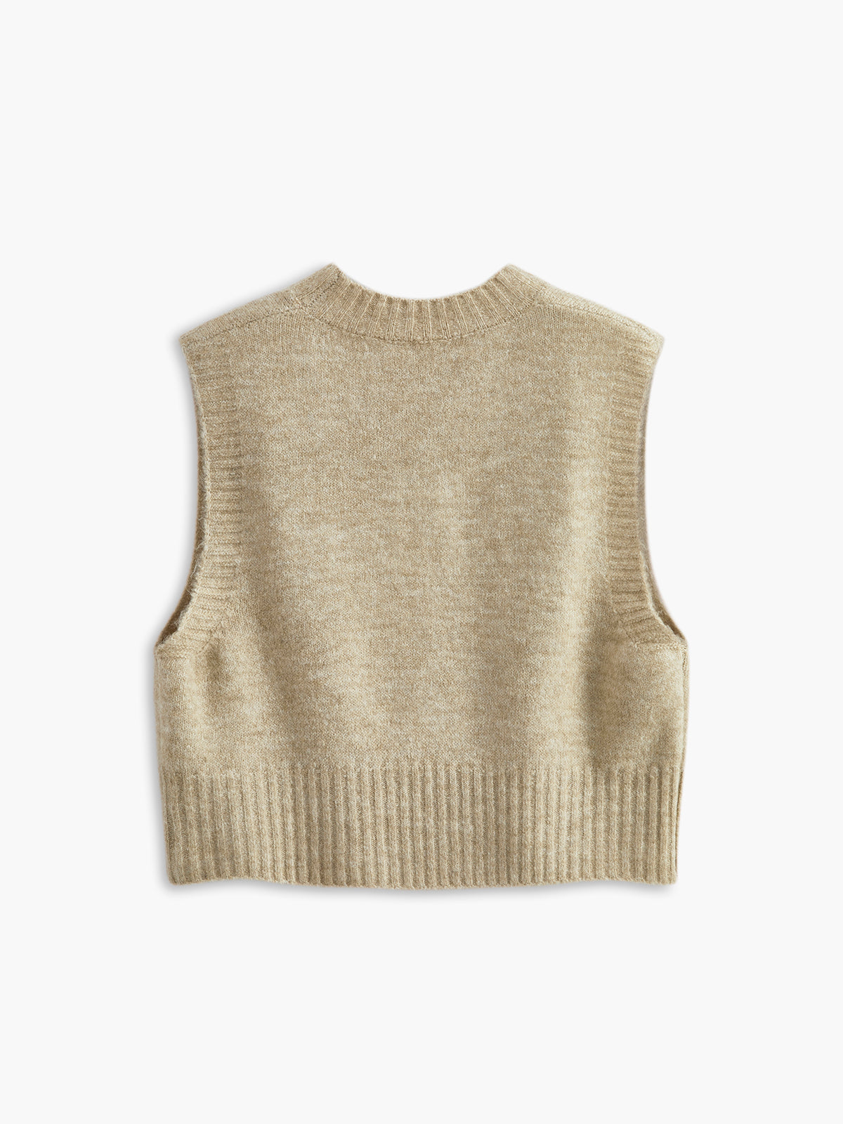 Crew Neck Strawberry Pattern Knit Sweater Vest for Teens