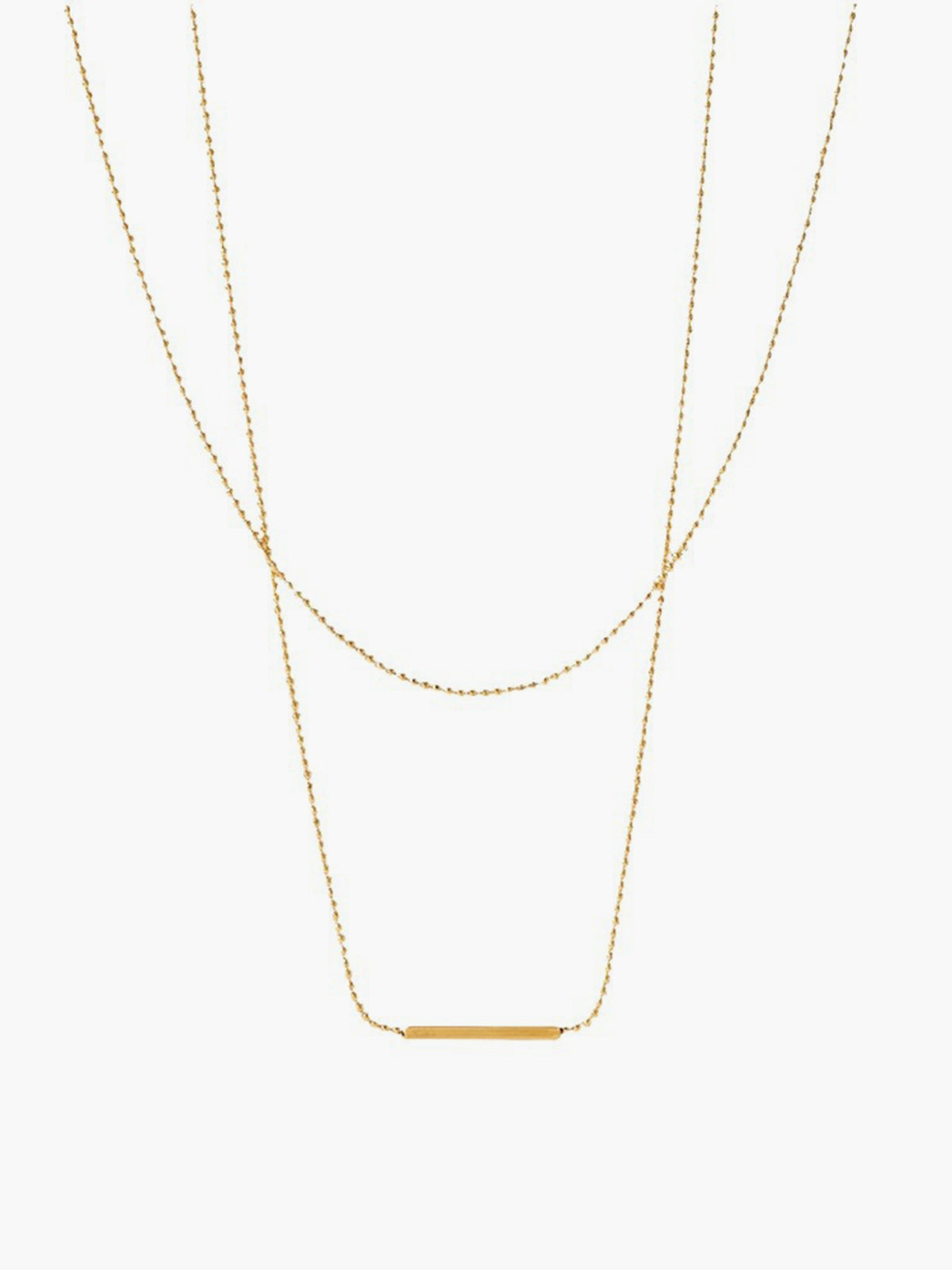 Double Layer Golden Drop Necklace, Elegant Adjustable Chain Pendant Jewelry
