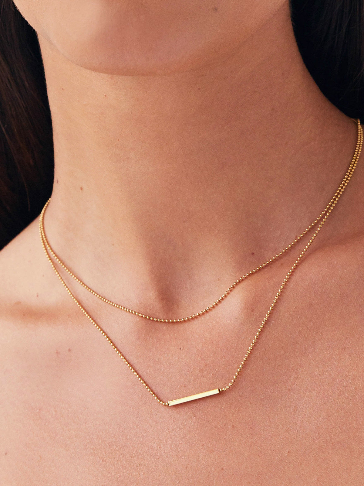 Double Layer Golden Drop Necklace, Elegant Adjustable Chain Pendant Jewelry