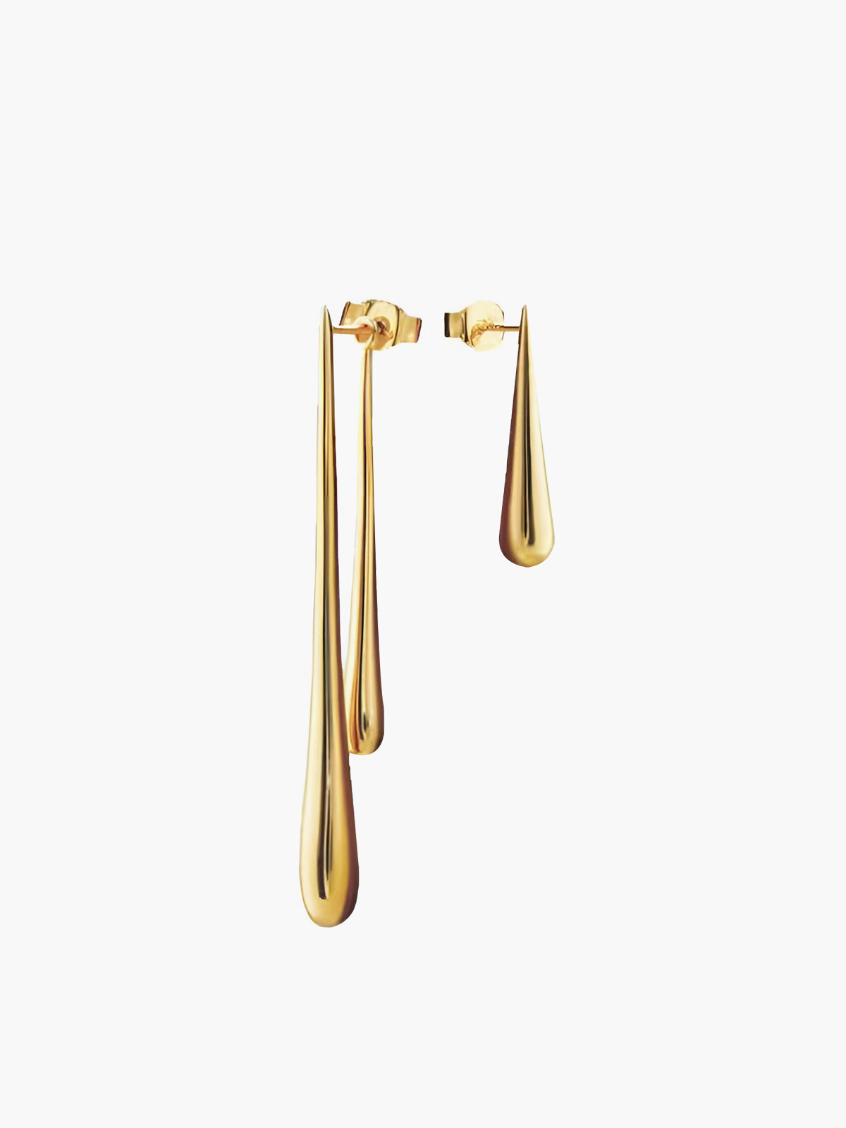 Asymmetrical Golden Water Drop Earrings for Elegant Evening Wear