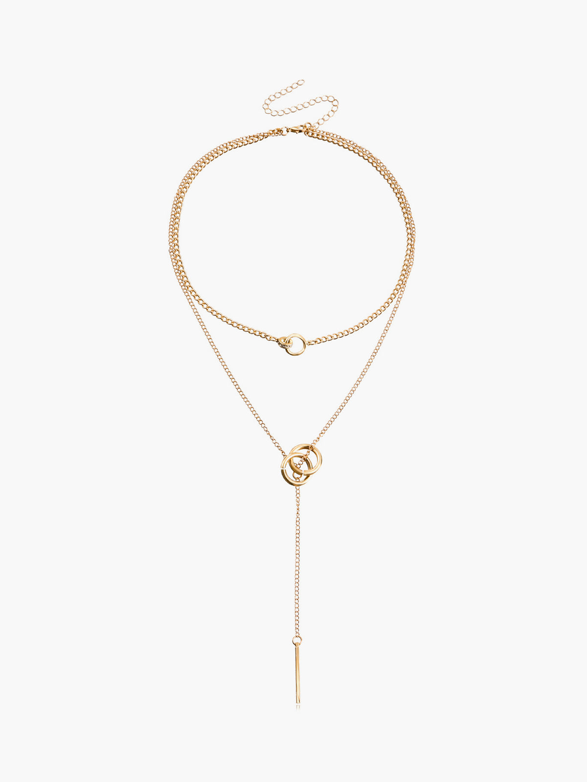 Double Circle Tassel Necklace Elegant Bohemian Style Pendant