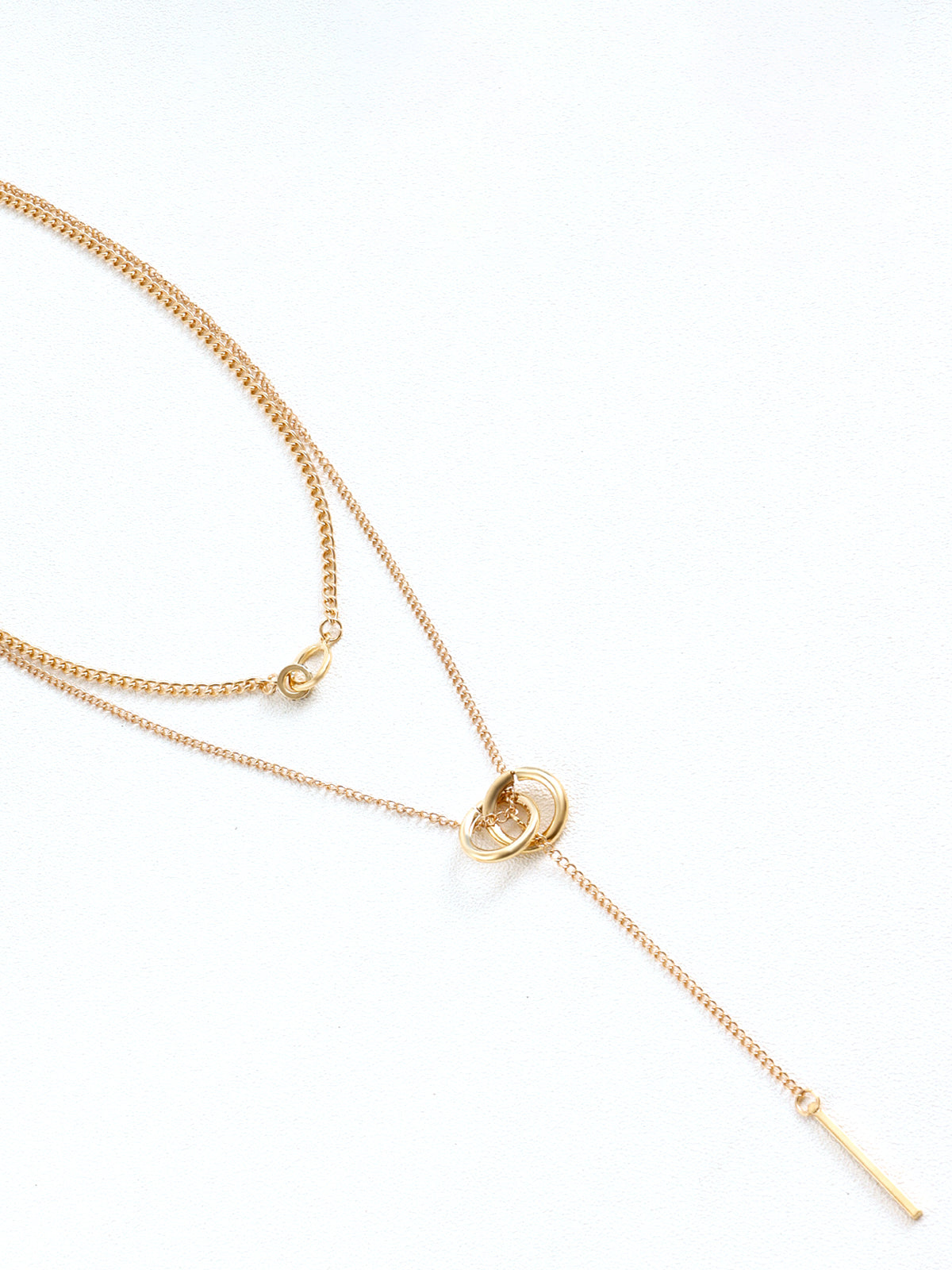 Double Circle Tassel Necklace Elegant Bohemian Style Pendant