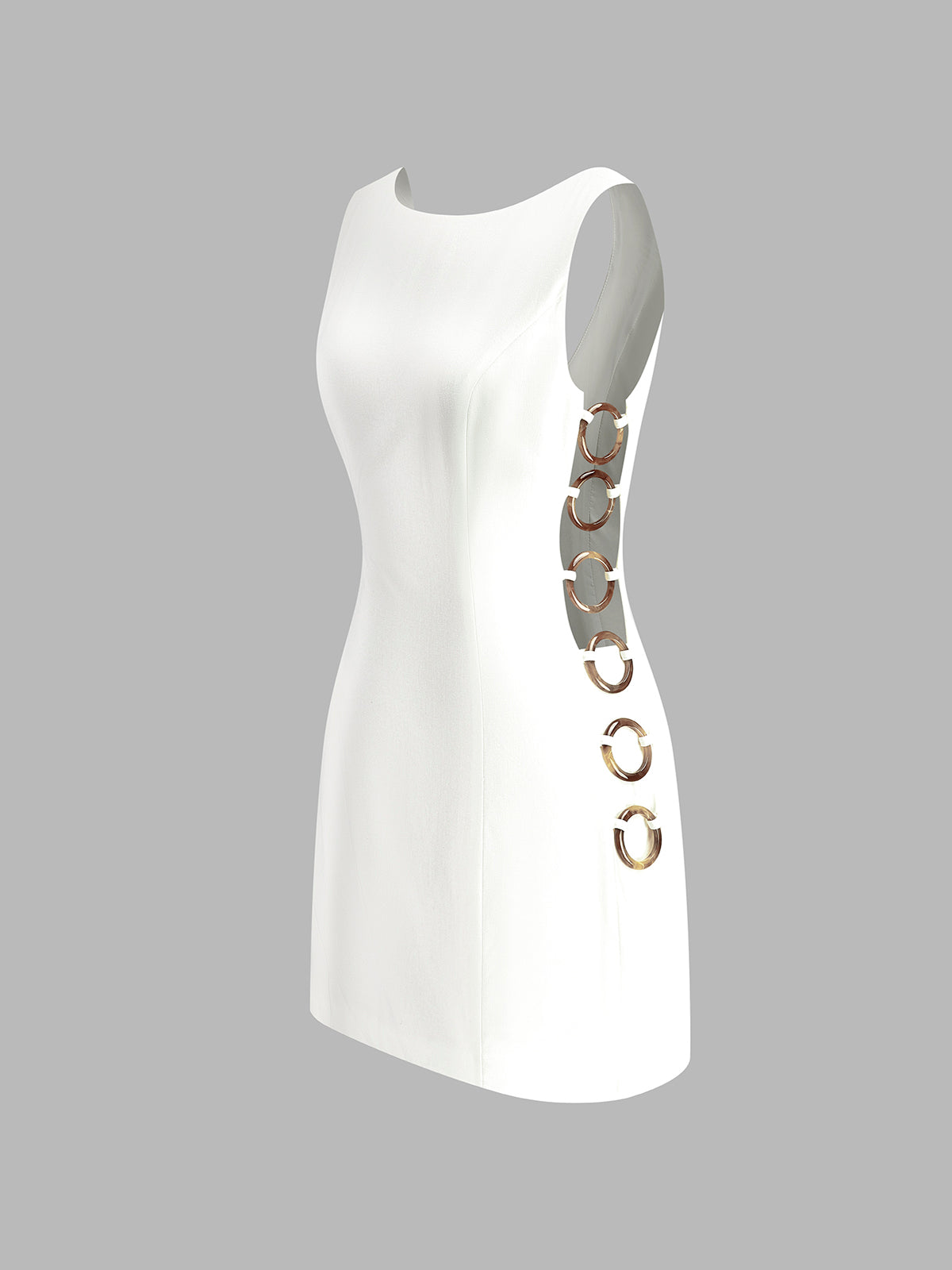 O-Ring Cutout Sleeveless Cocktail Party Dress
