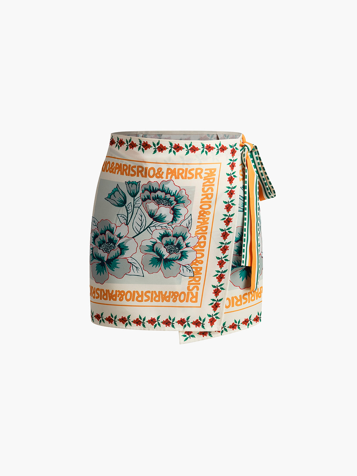 Vacation Print Asymmetrical Mini Skirt Trendy Beachwear Women's Fashion