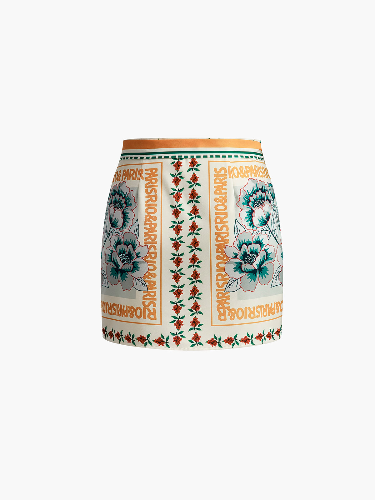 Vacation Print Asymmetrical Mini Skirt Trendy Beachwear Women's Fashion