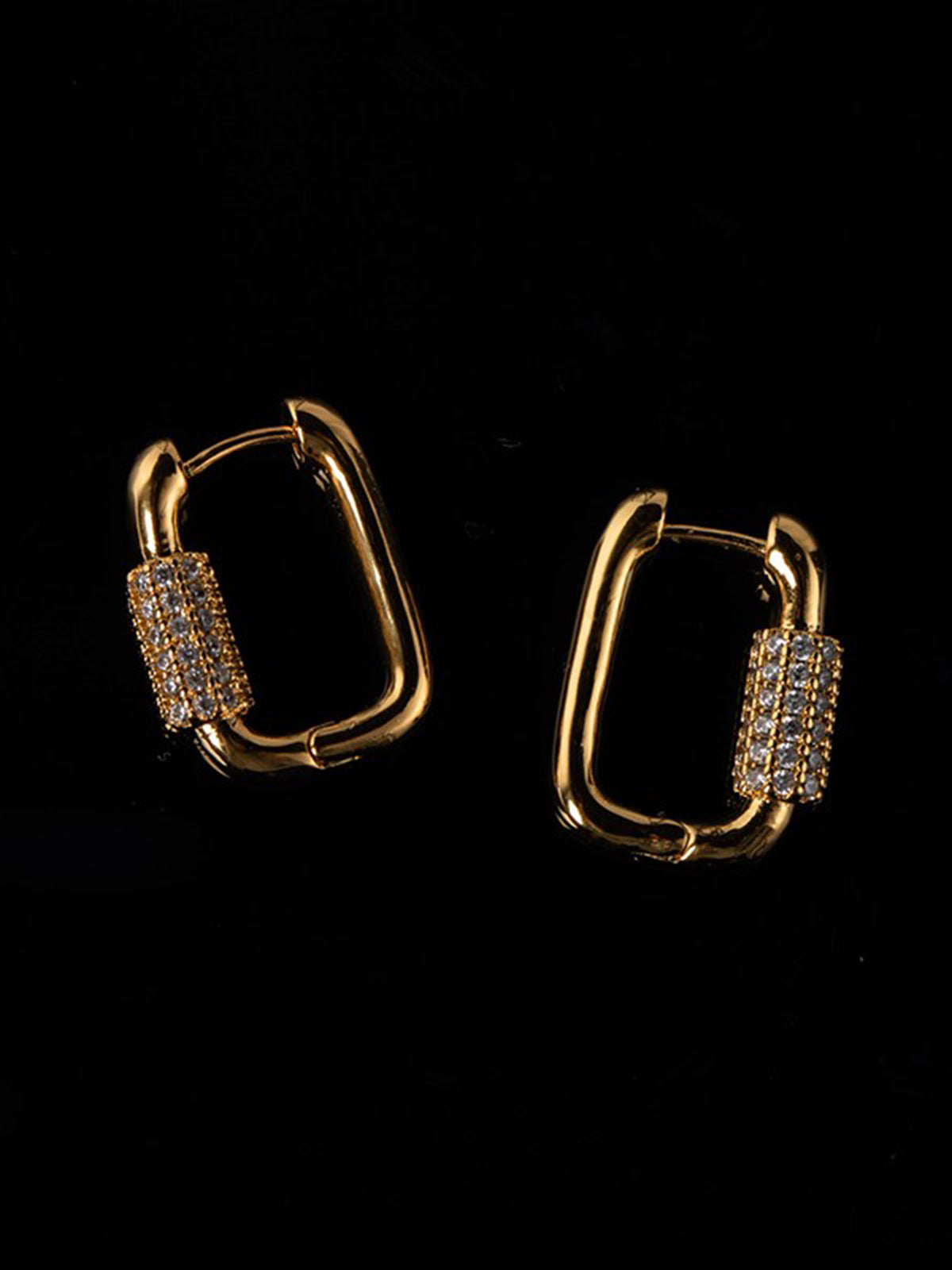 Square Chubby Diamond Earrings Elegant Luxury Fashion Jewelry