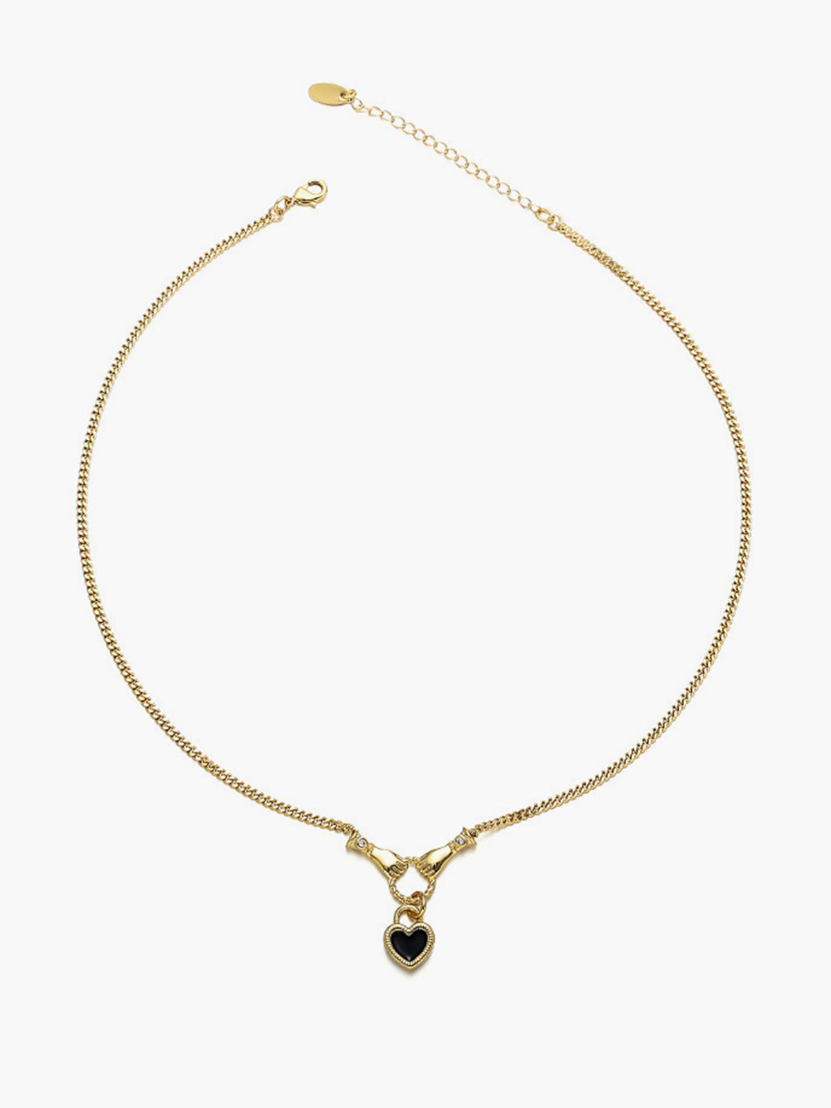Hands Heart Pendant Necklace Dainty Love Symbol Jewelry