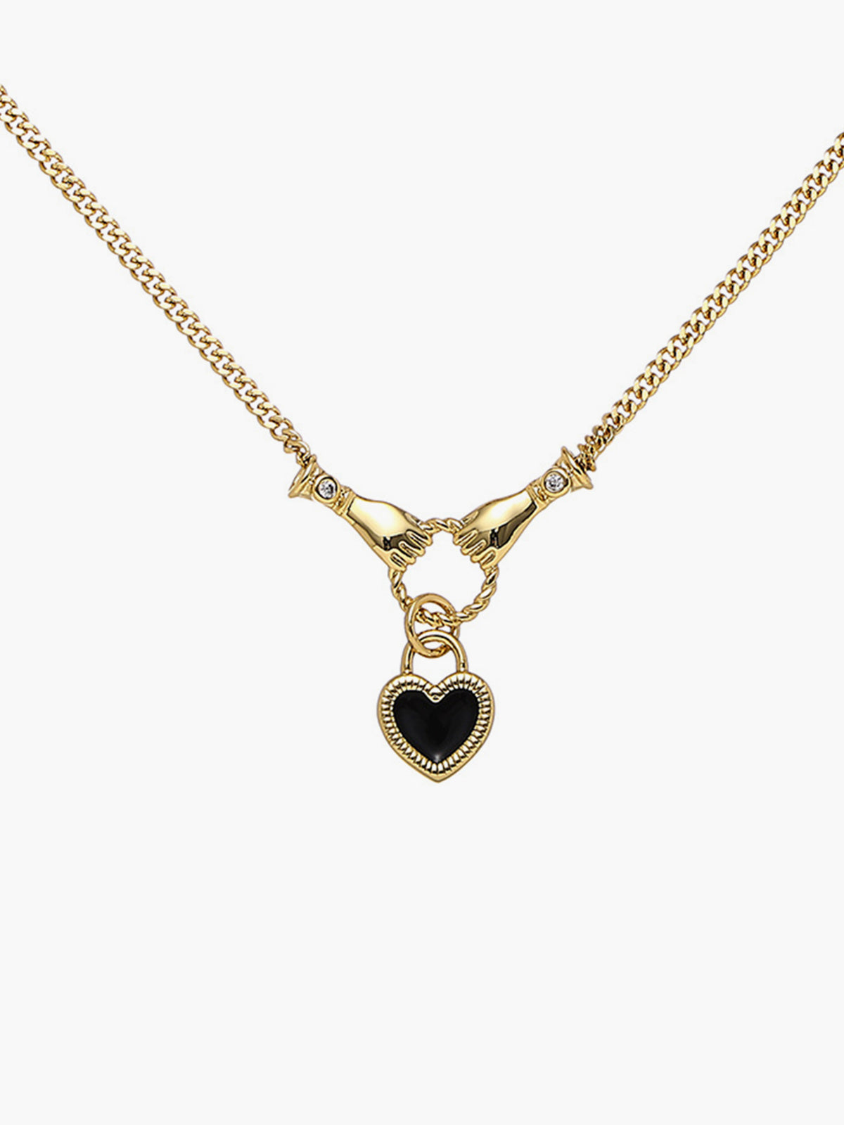 Hands Heart Pendant Necklace Dainty Love Symbol Jewelry