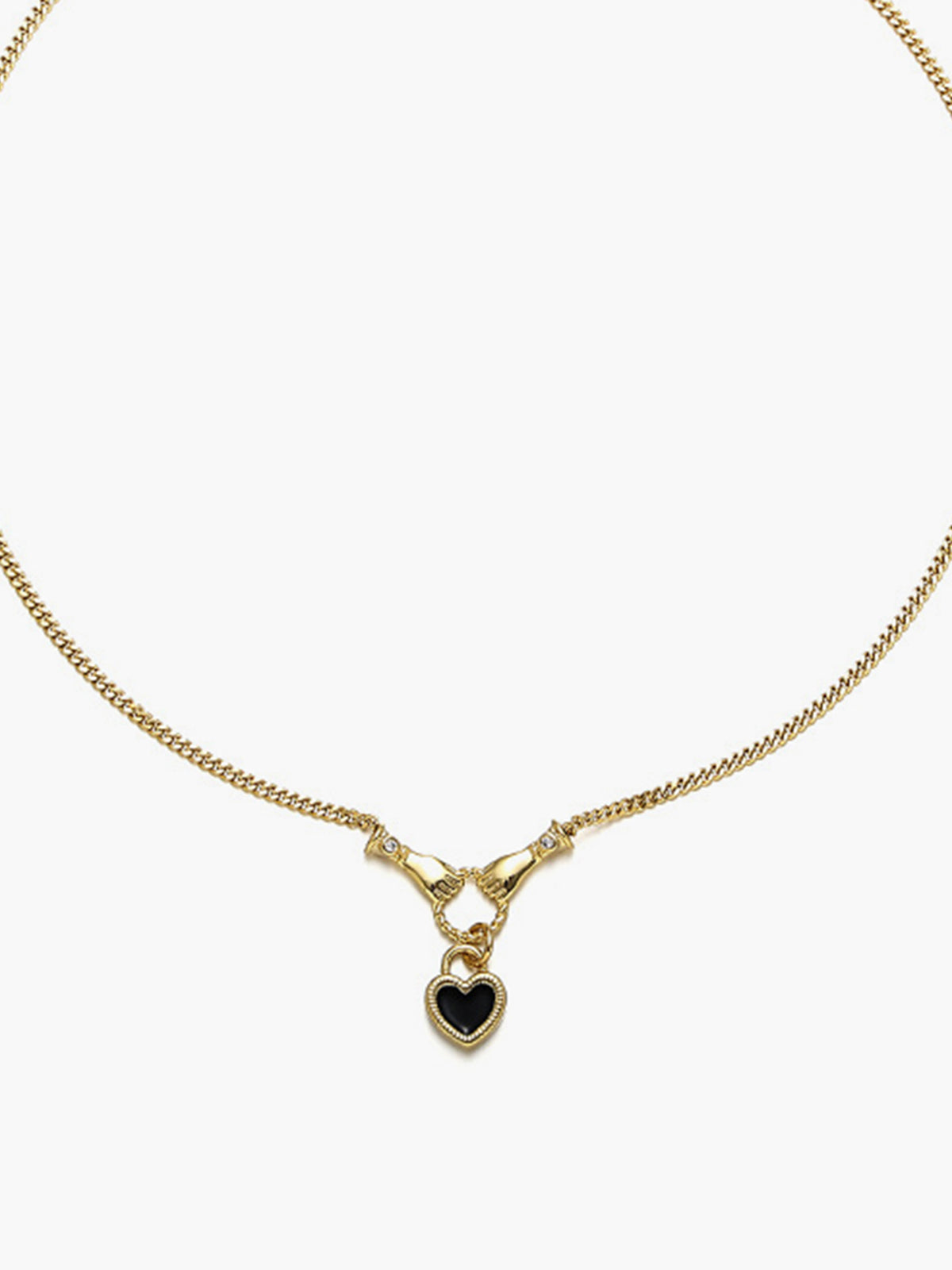 Hands Heart Pendant Necklace Dainty Love Symbol Jewelry