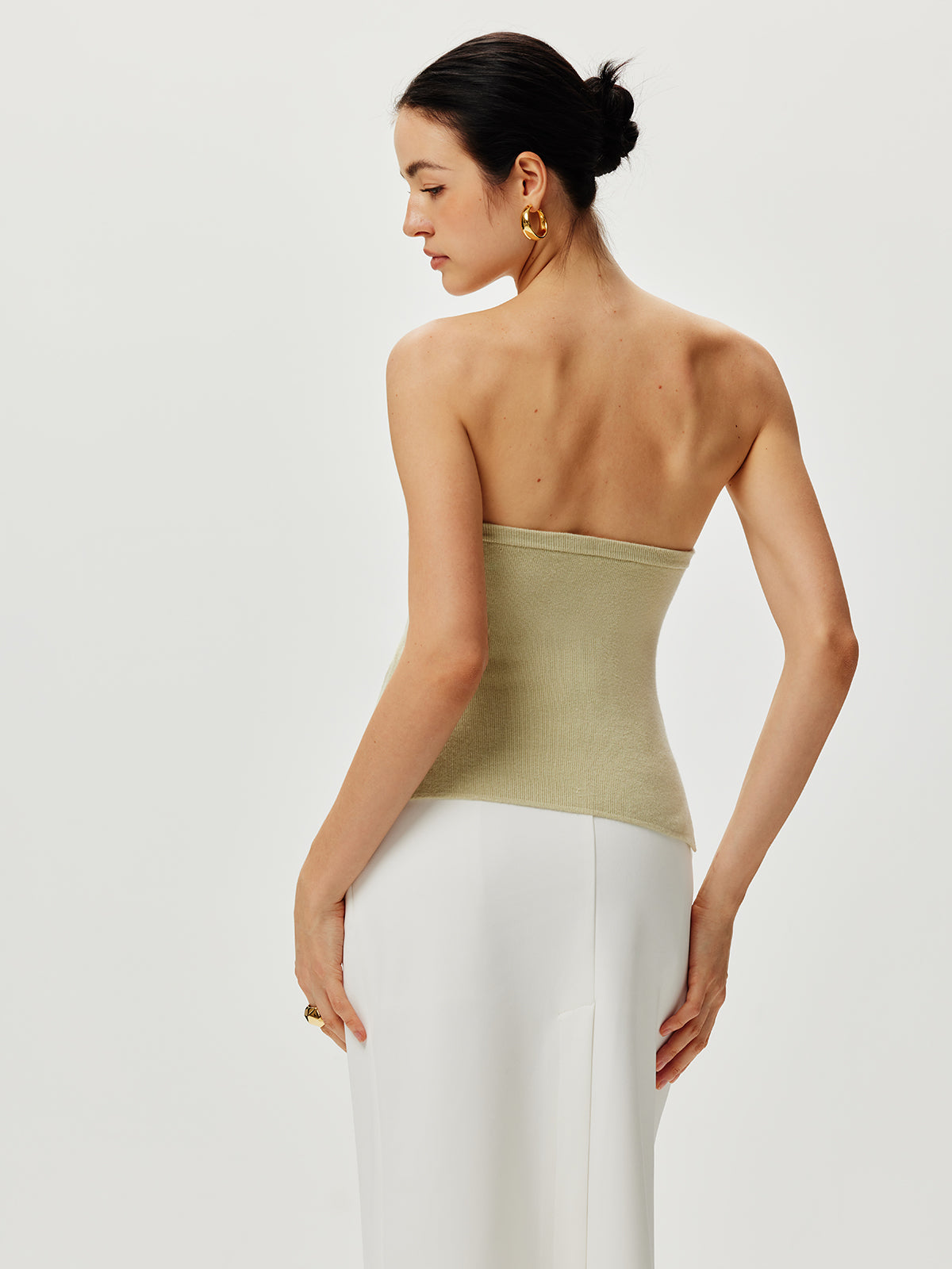 Strapless Split Pearl Sweater Vest for Women, Trendy Knitwear