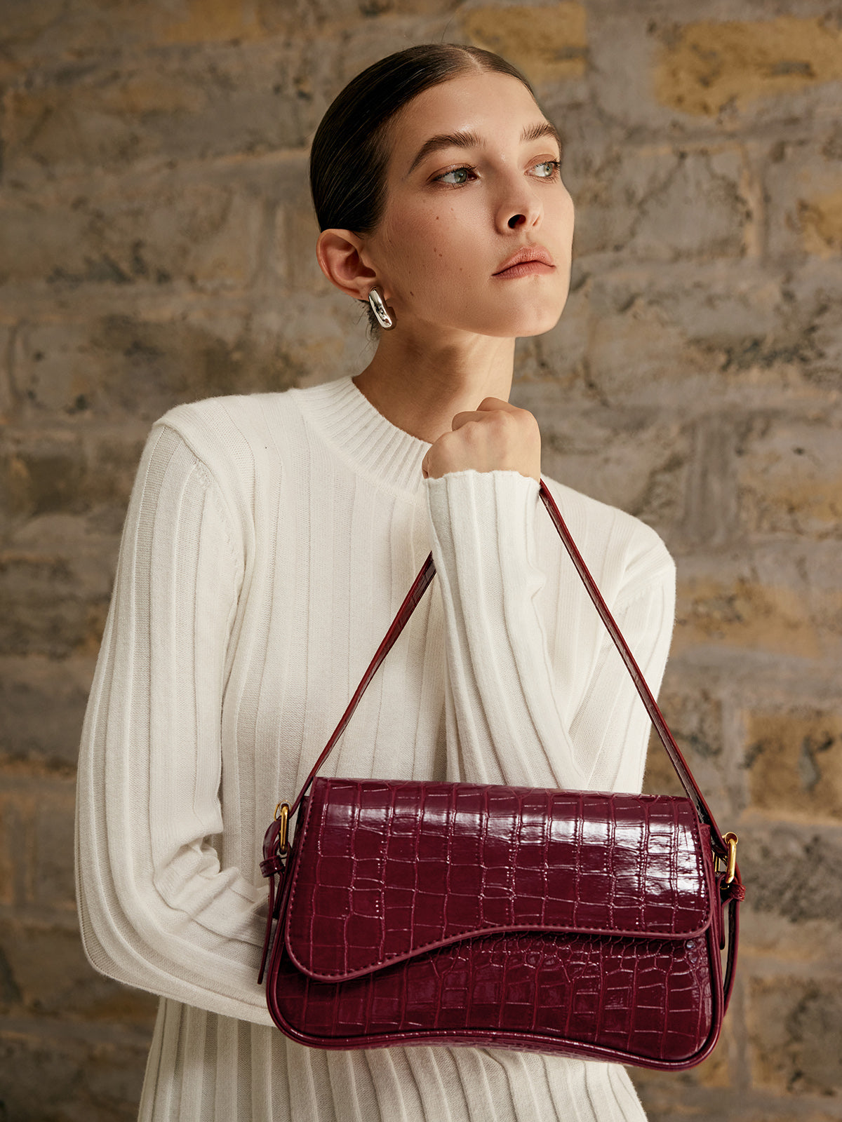 Buckle Checkered Small Armpit Bag Trendy Shoulder Carry Essential
