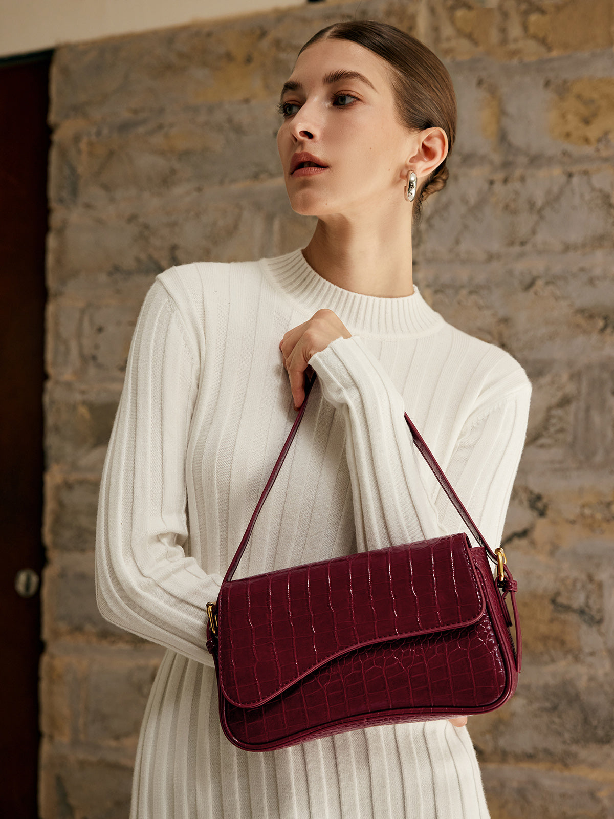 Buckle Checkered Small Armpit Bag Trendy Shoulder Carry Essential