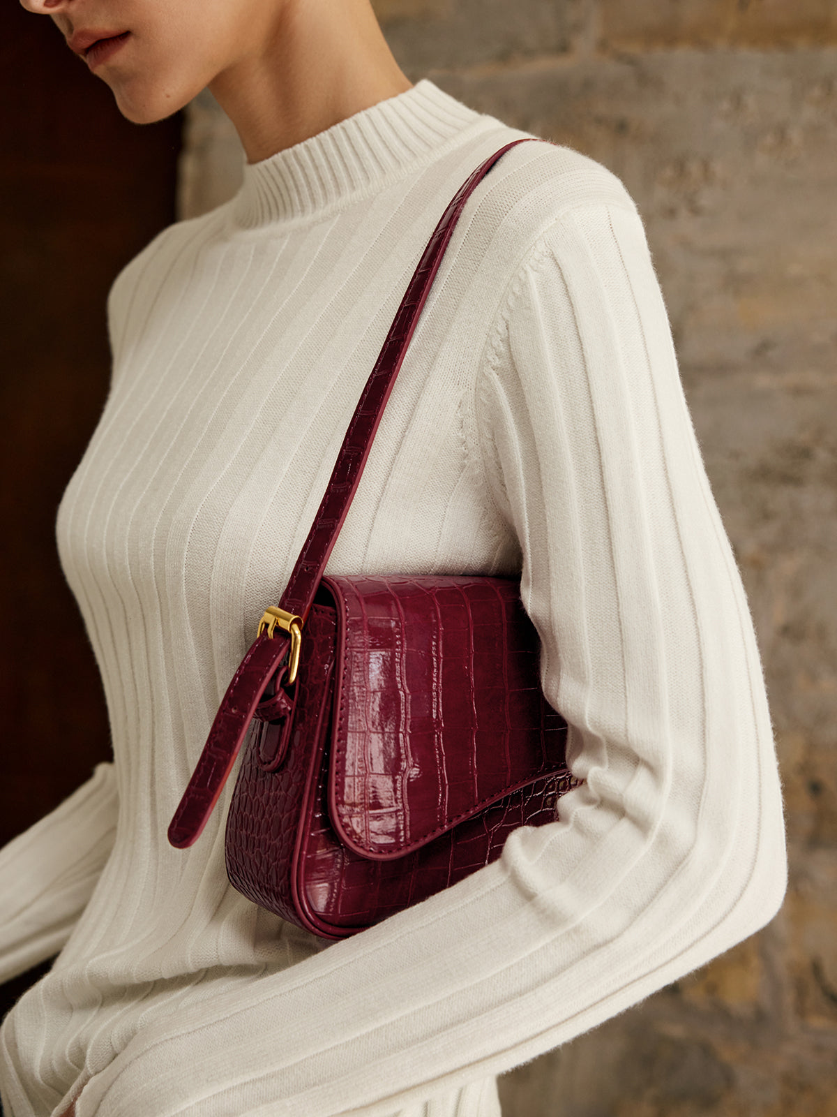 Buckle Checkered Small Armpit Bag Trendy Shoulder Carry Essential