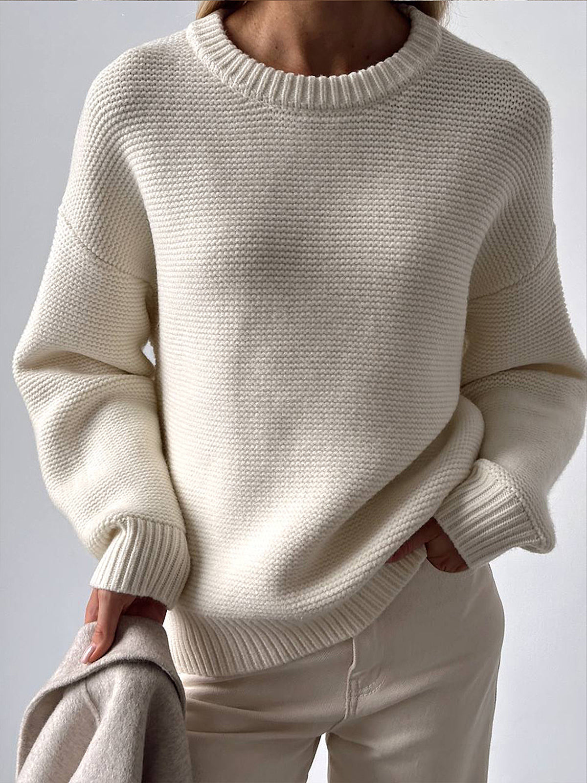 Cotton Blends Mechanism Knitting Sweater for Men and Women Comfort Fit