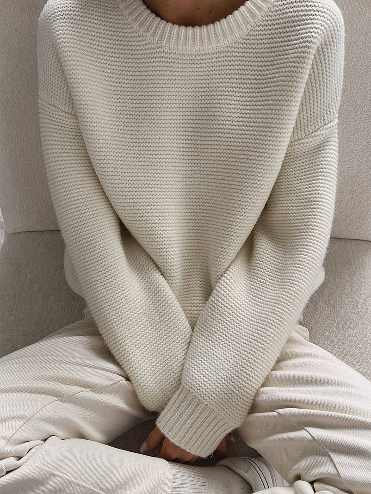 Cotton Blends Mechanism Knitting Sweater for Men and Women Comfort Fit