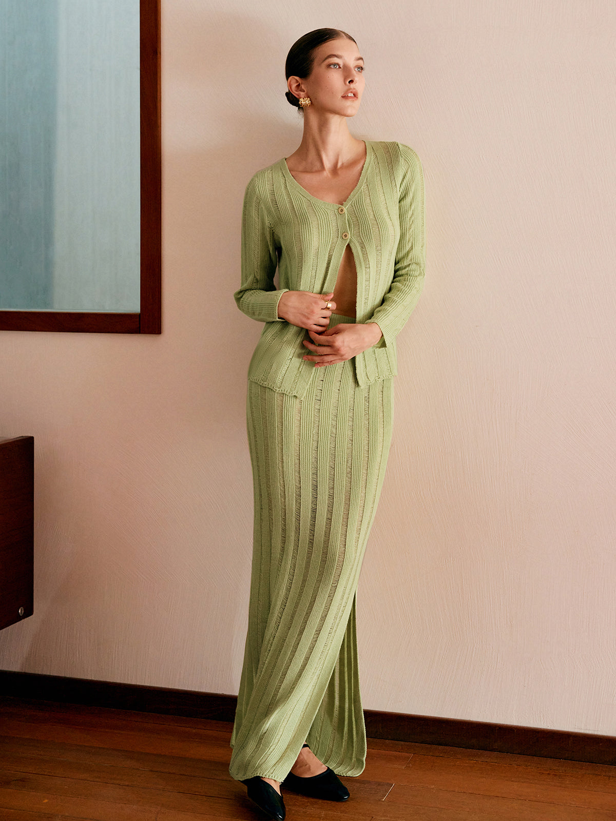 Ribbed Split Sweater Co-ords Comfortable Fashionable Casual Outfit