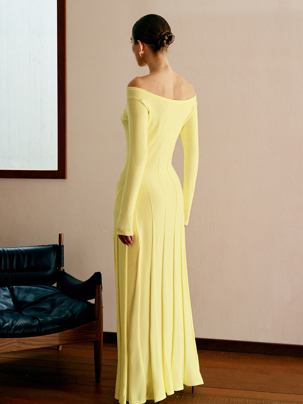Off Shoulder Pleated Sweater Dress for Women Winter Essential