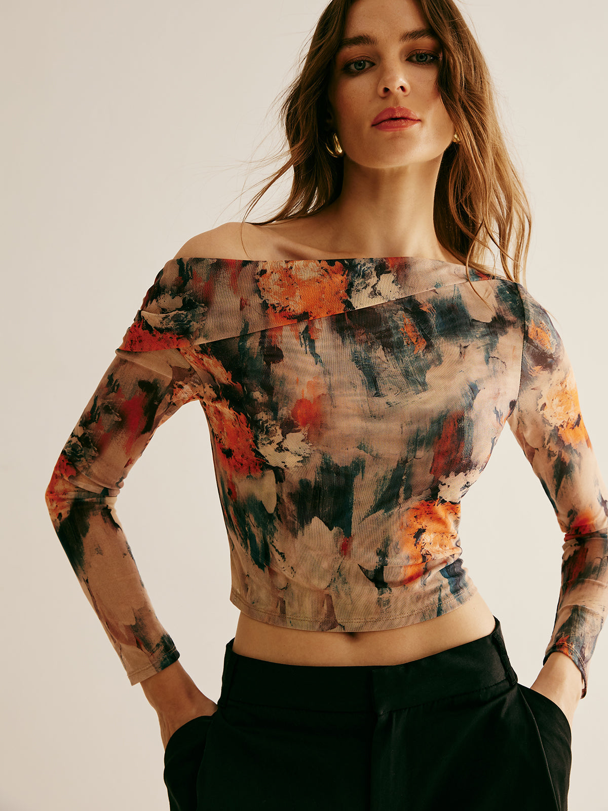 Retro Asymmetrical Collar Crop T-Shirt for Trendy Casual Wear