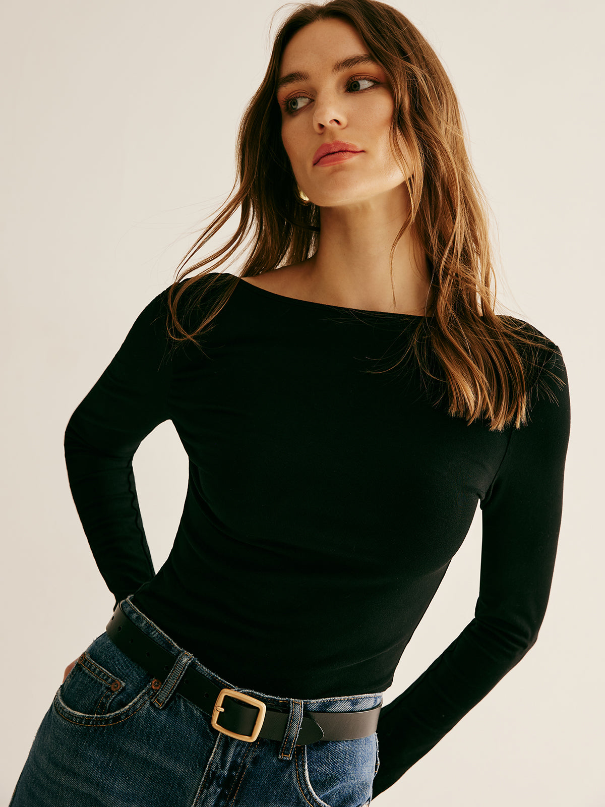 Backless Long Sleeve Tie T-Shirt for Women Casual Wear