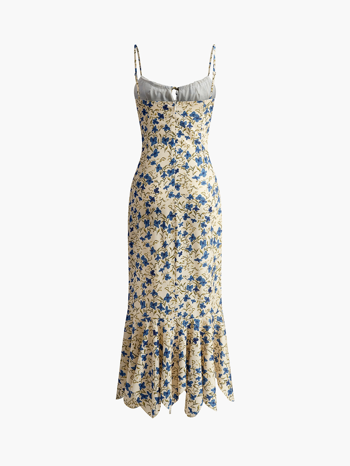 Floral Print Knotted Irregular Hem Long Dress for Women 2023
