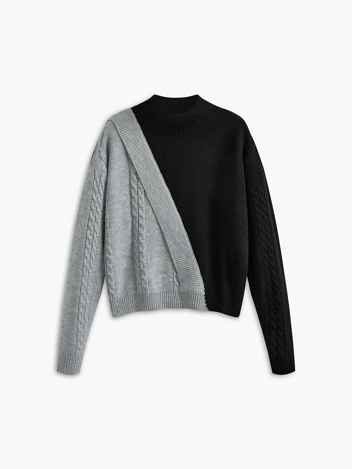 Oversized Color Block Pullover Sweater for Women Cozy Casual