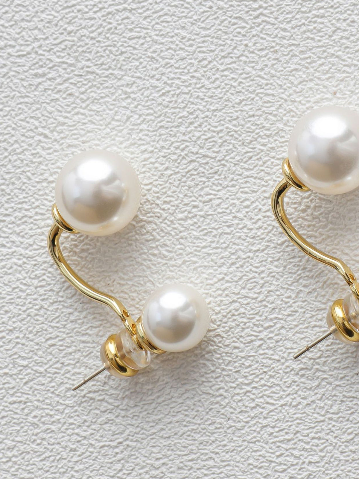 Elegant Double Pearl Stud Earrings Timeless Bridal Fashion Jewelry