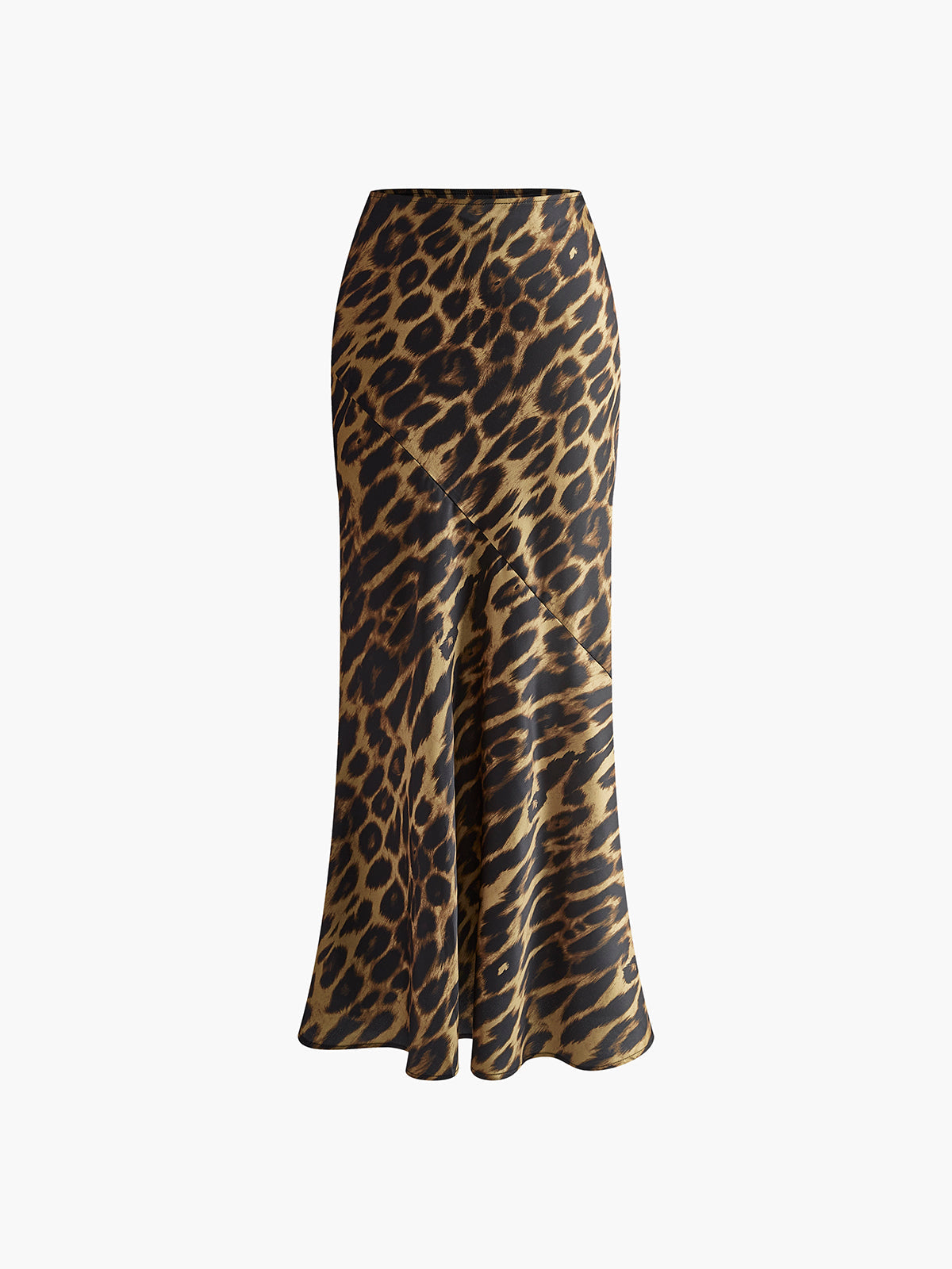 Slim Leopard Print Maxi Skirt with High Waist Design