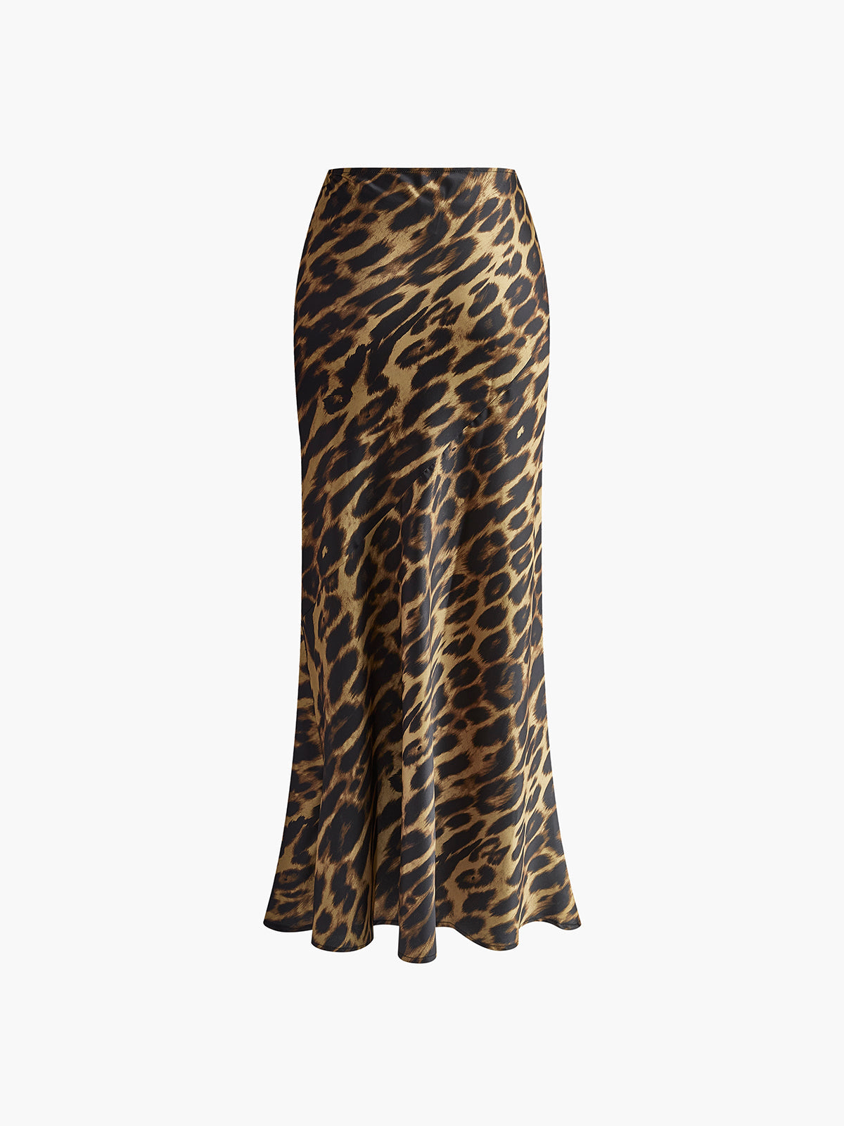 Slim Leopard Print Maxi Skirt with High Waist Design