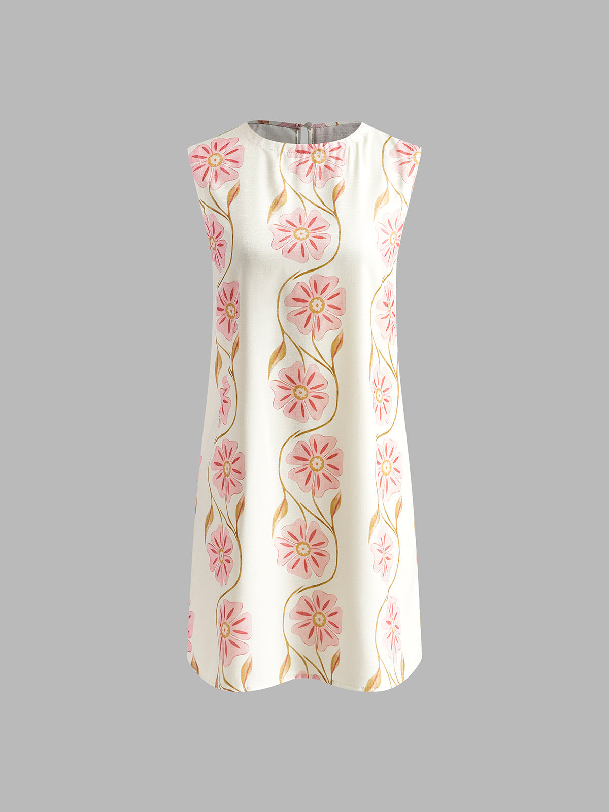 Romantic Print Sleeveless Short Dress Perfect for Summer Evenings