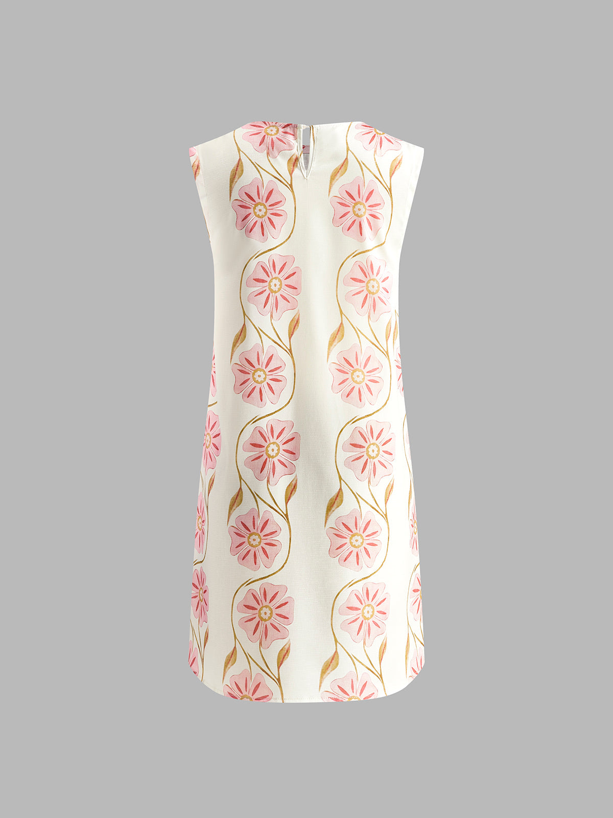 Romantic Print Sleeveless Short Dress Perfect for Summer Evenings