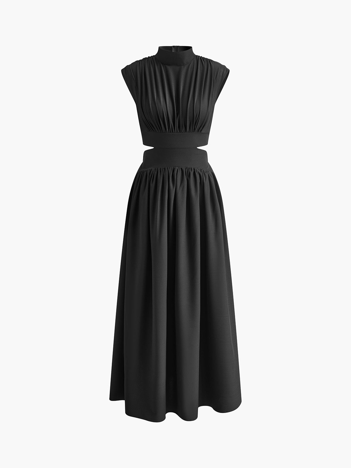 Mock Neck Cut Out Long Sleeve Maxi Dress for Women