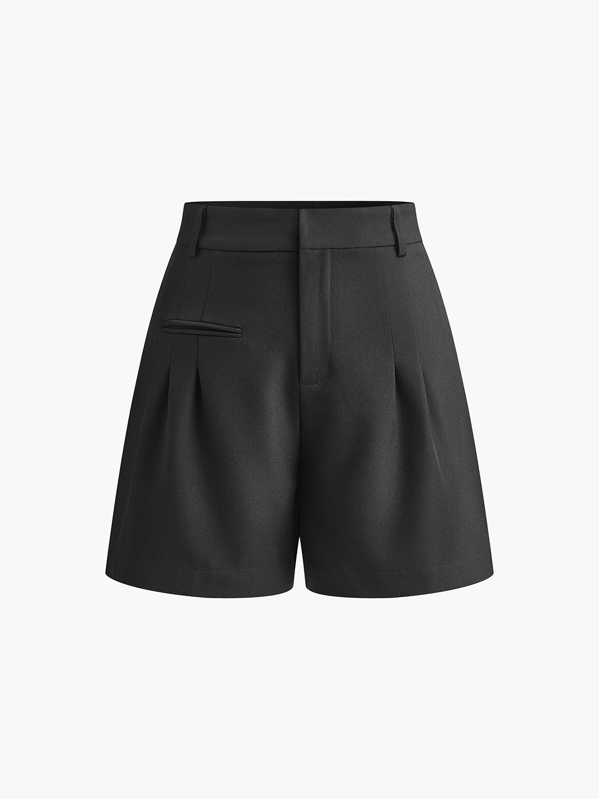 "Semi-Sheer Mid-Waist Lightweight Casual Shorts Without Belt"