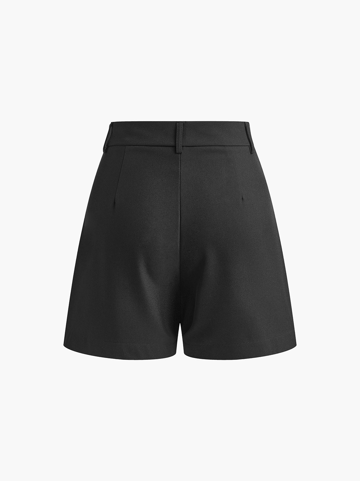 "Semi-Sheer Mid-Waist Lightweight Casual Shorts Without Belt"