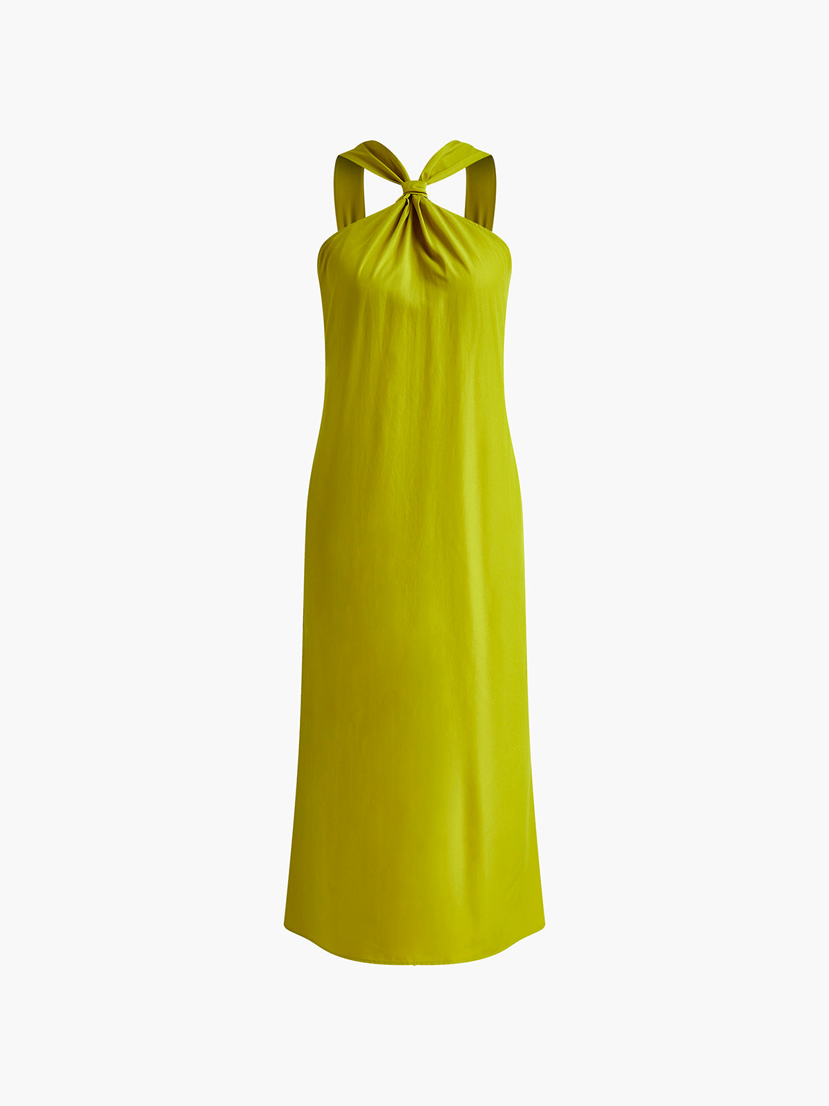 Cross Halter Split Long Evening Gown with Backless Design