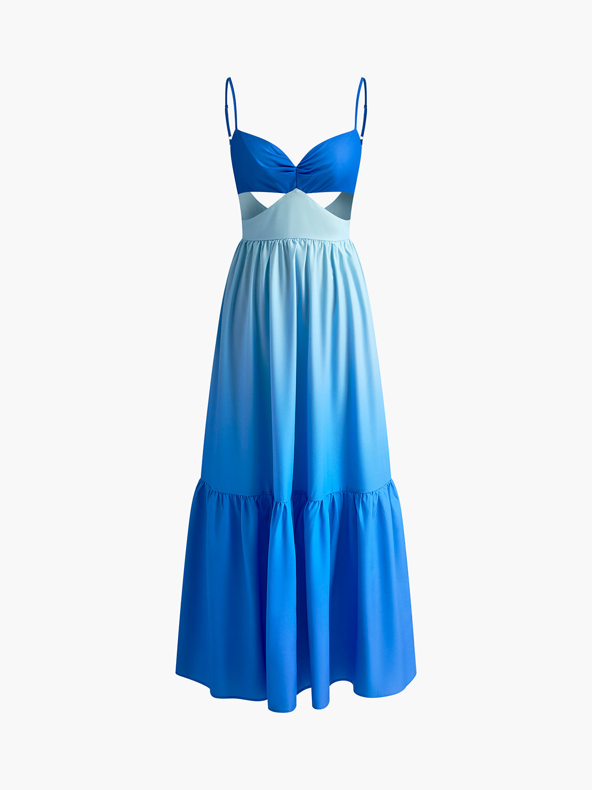 Backless Cutout Cami Long Dress Elegant Flowy Evening Wear