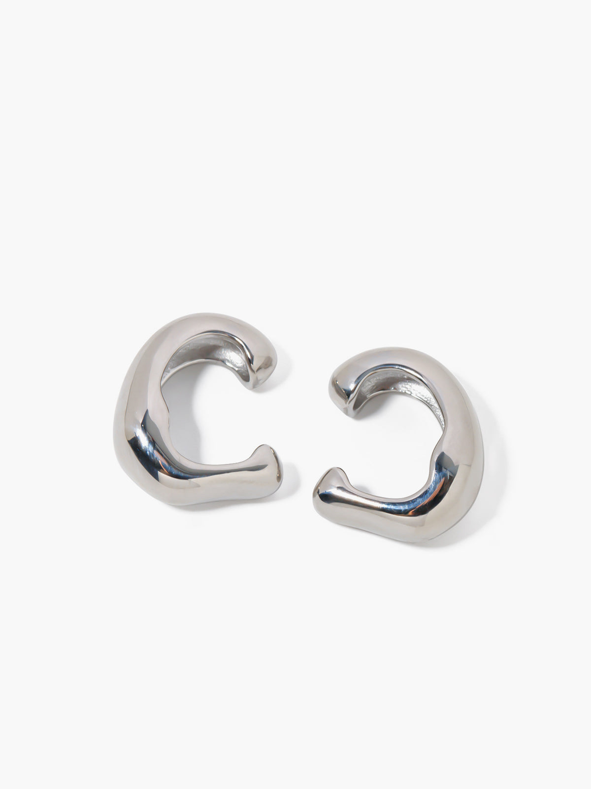 Chunky Hoop Ear Cuff - Silver Non-Pierced Minimalist Jewelry