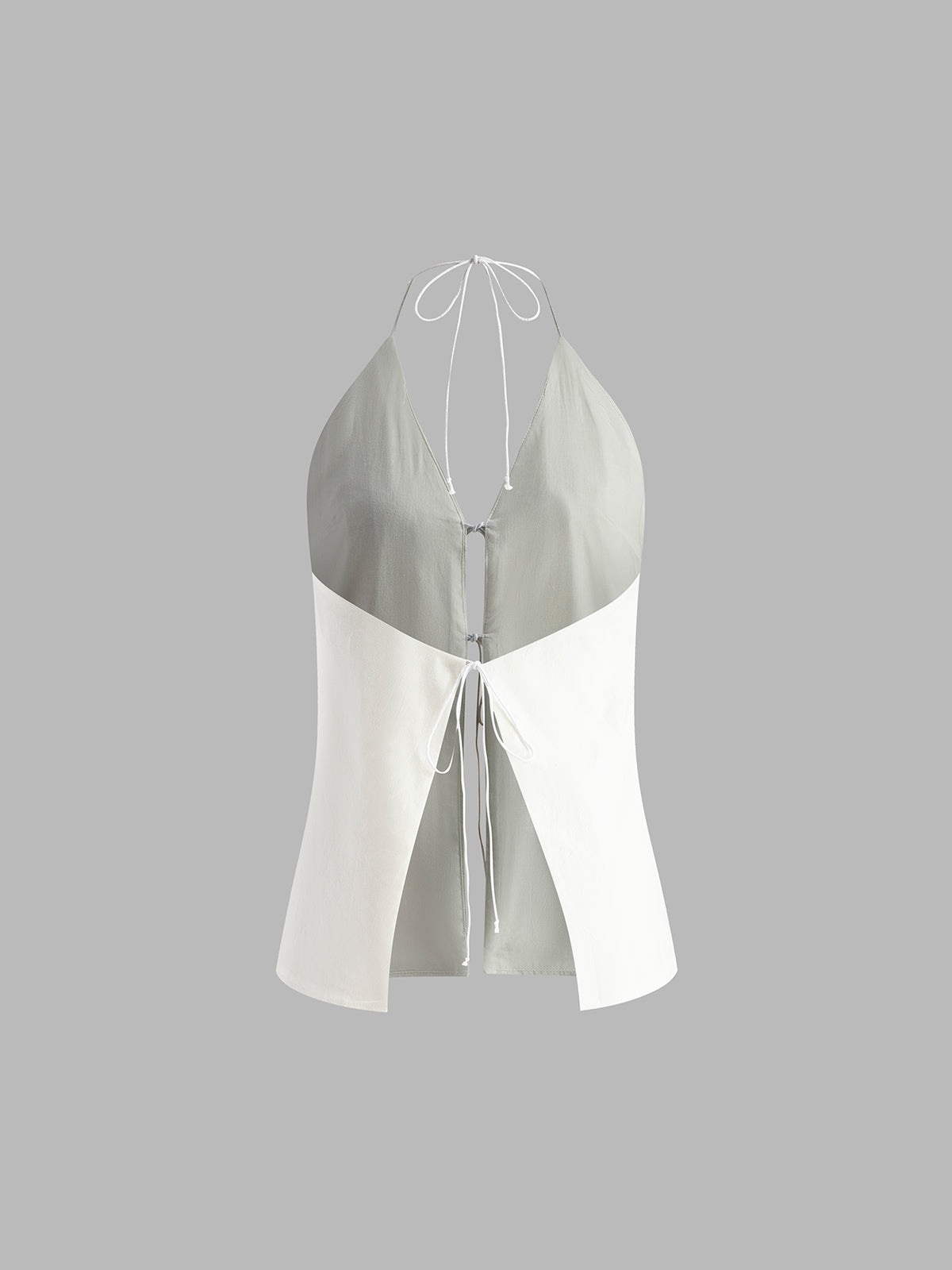 Cotton & Linen Backless Halter Top With Shorts Set Summer Casual Outfit