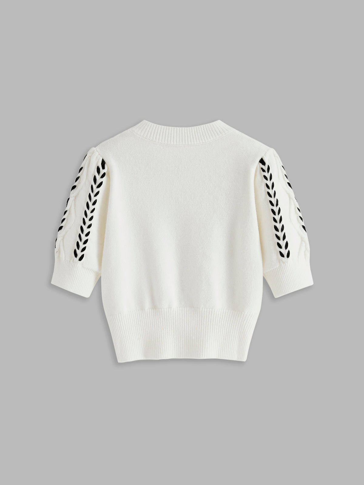 Contrast Binding Cable Knit Top Women's Sweater Winter Fashion