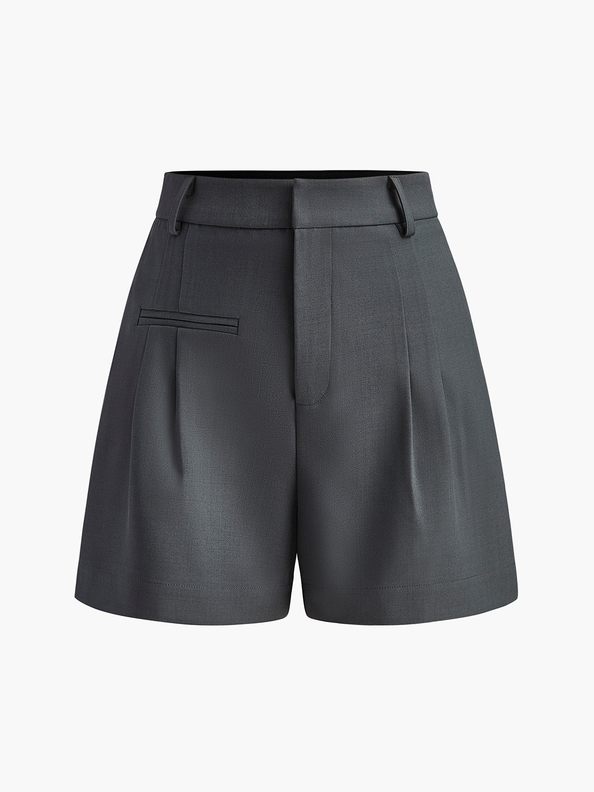 "Semi-Sheer Mid-Waist Lightweight Casual Shorts Without Belt"