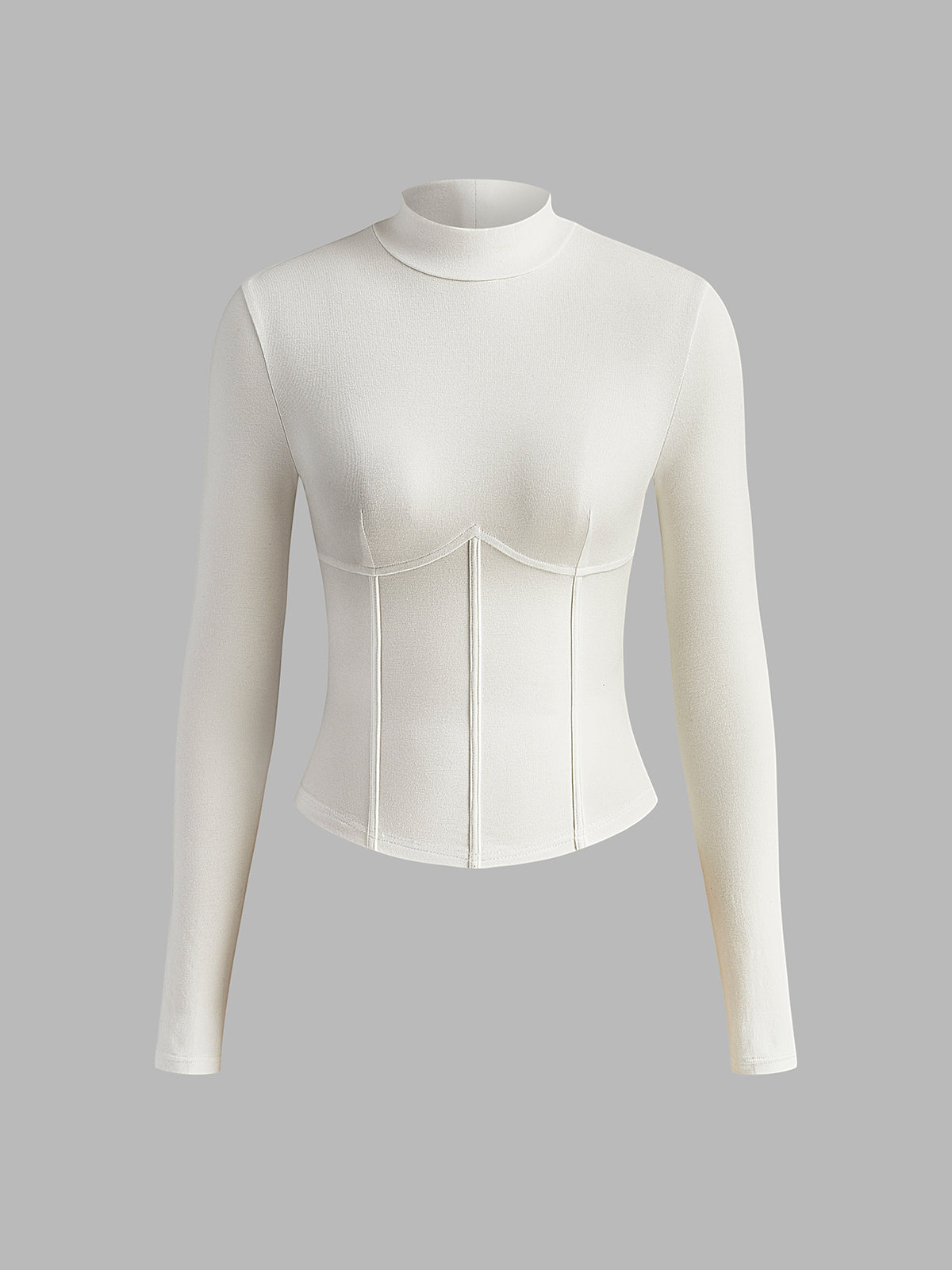 Mock Neck Piping Slim T-Shirt for Comfortable Casual Wear