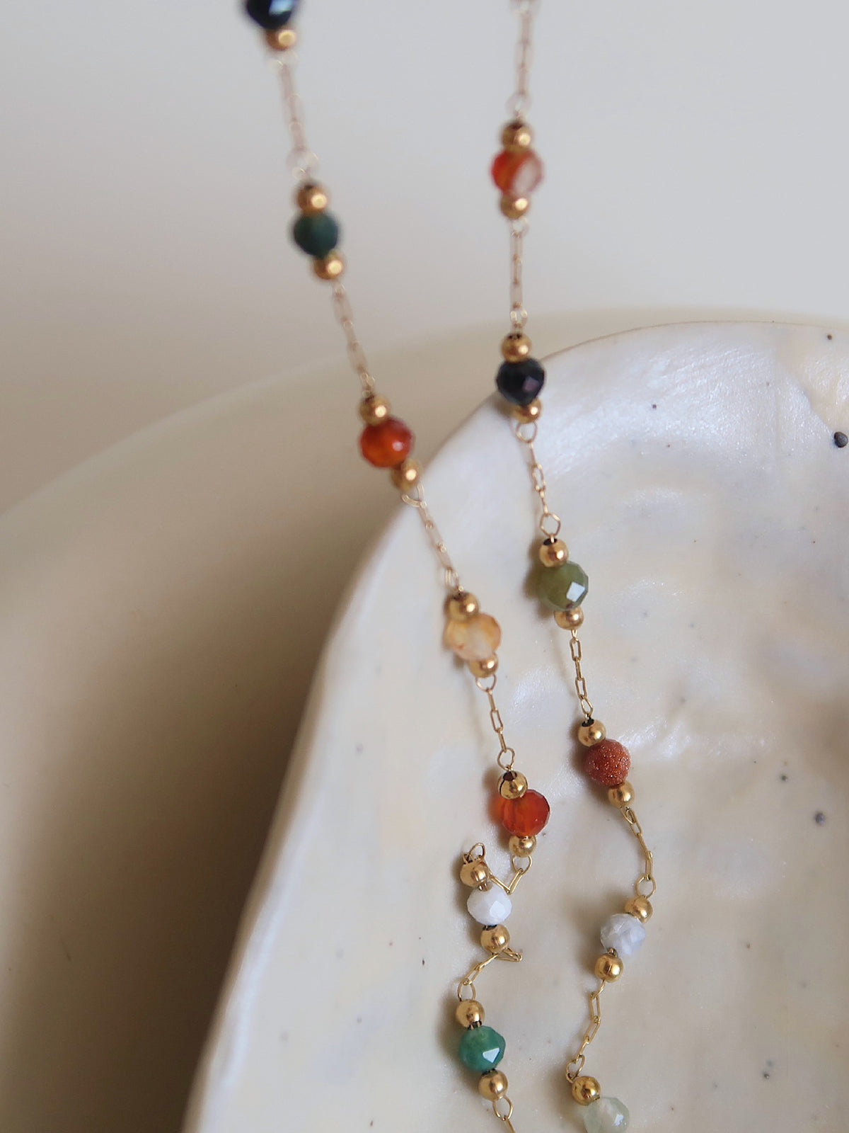 Colorful Beaded Link Necklace Handcrafted Artisan Jewelry