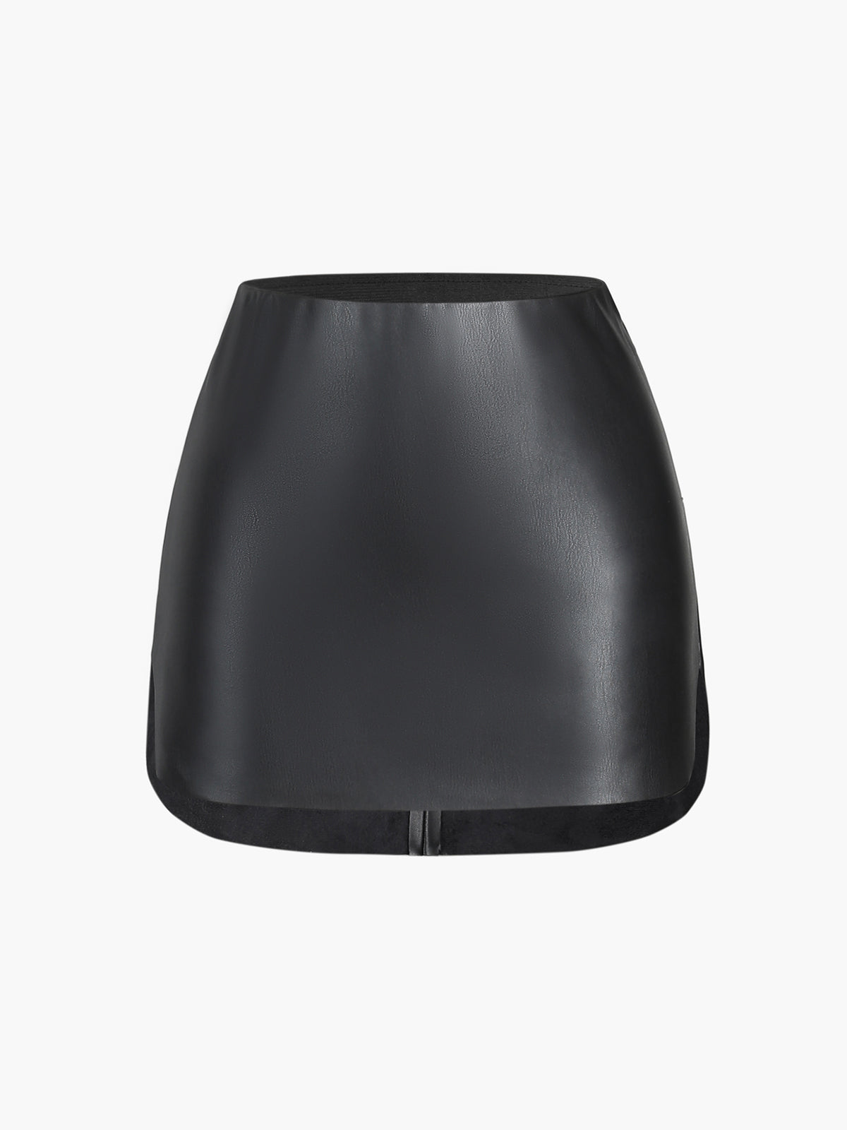 Faux Leather Zippered Mini Skirt for Women Trendy Clubwear