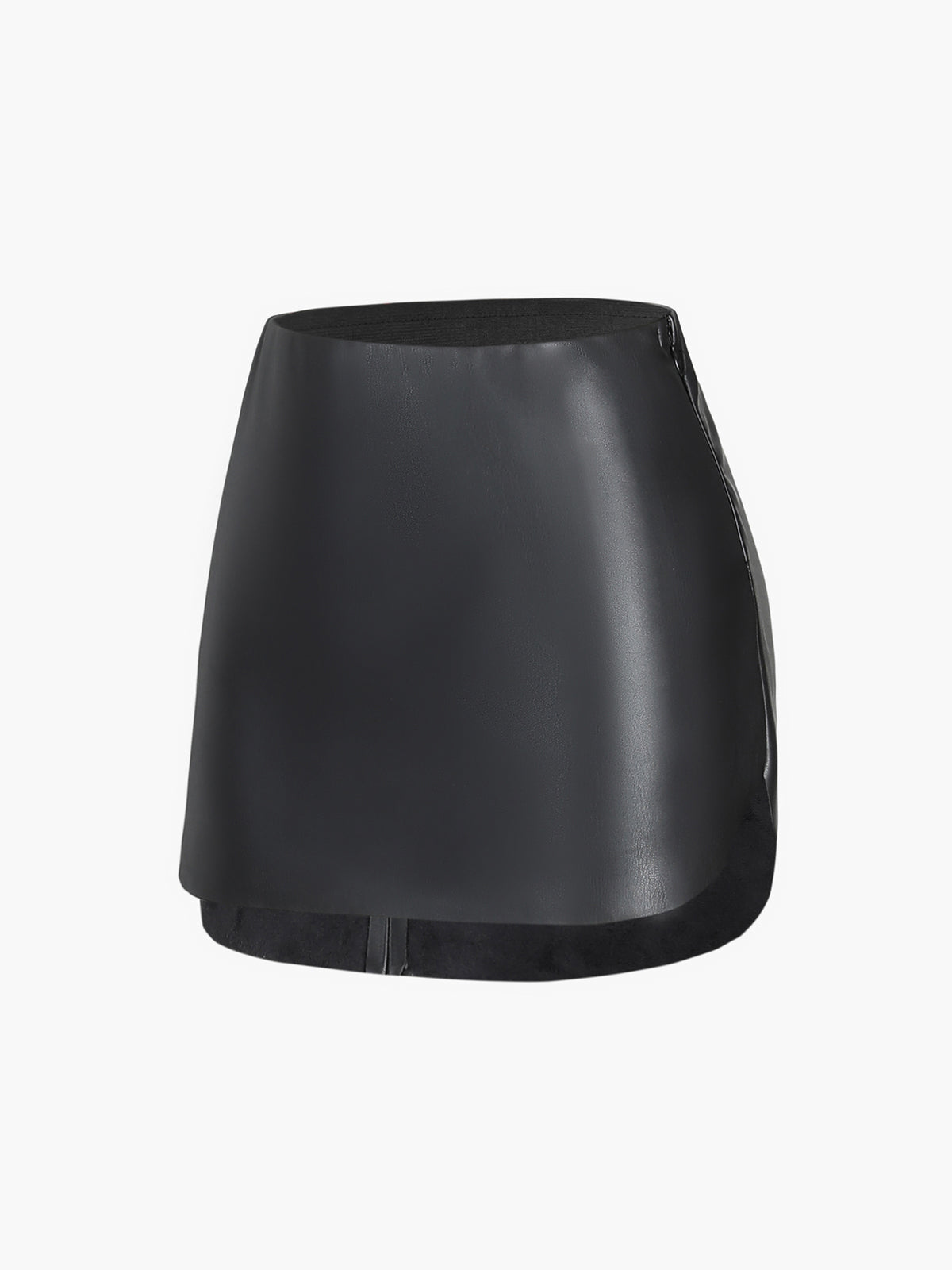 Faux Leather Zippered Mini Skirt for Women Trendy Clubwear