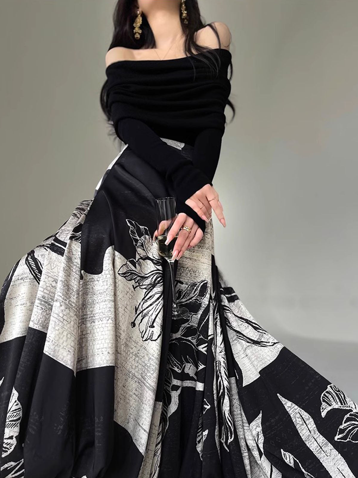 Bud Waist Side-Zipper Midi Skirt Women's Flowy Spring Summer Collection