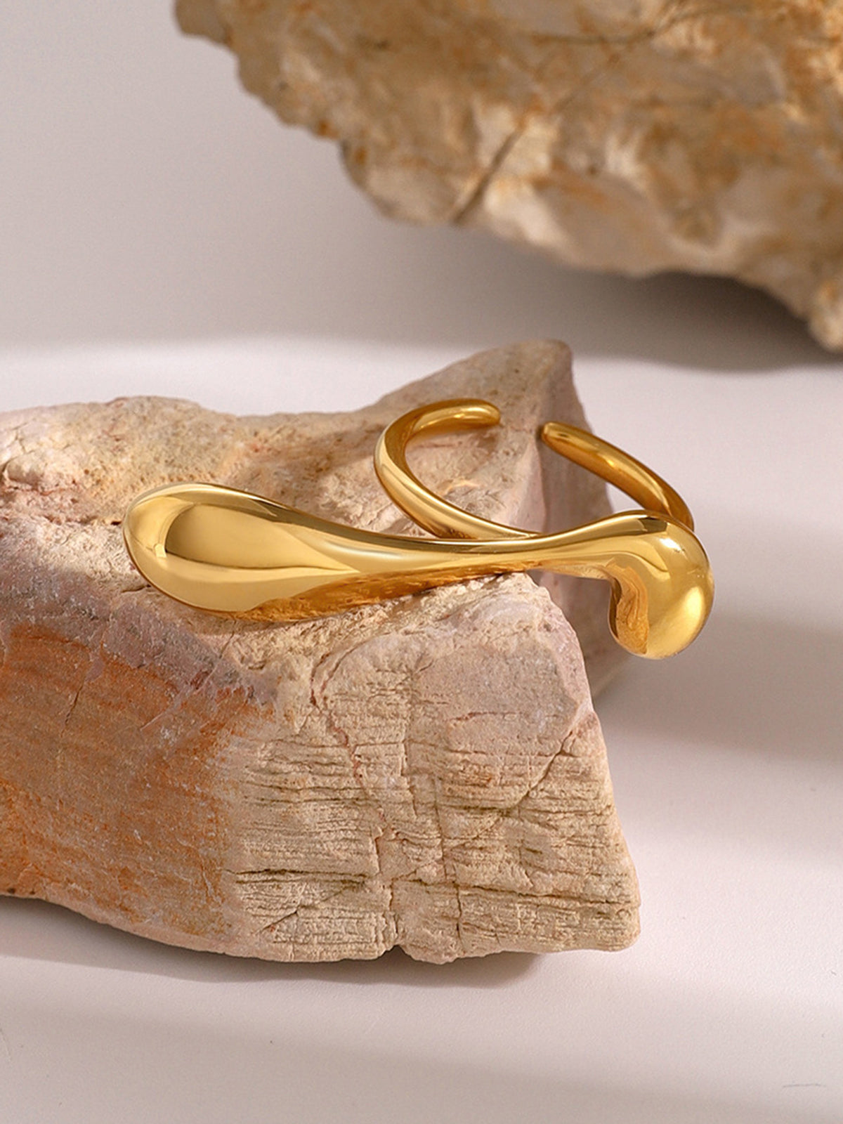 Irregular Water Drop Open Ring Adjustable Statement Piece