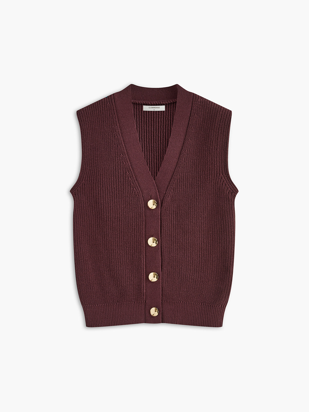 Cotton Blends Ribbed Sweater Vest for Layering Casual Style