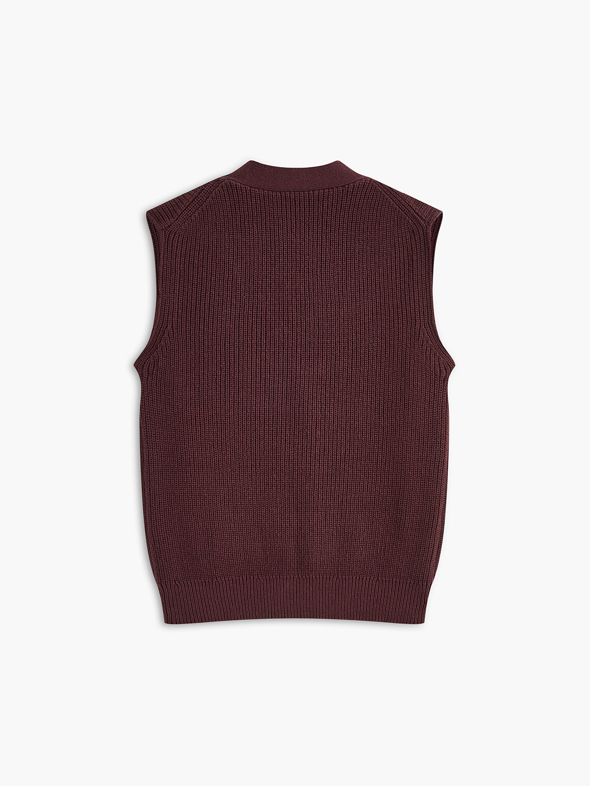 Cotton Blends Ribbed Sweater Vest for Layering Casual Style